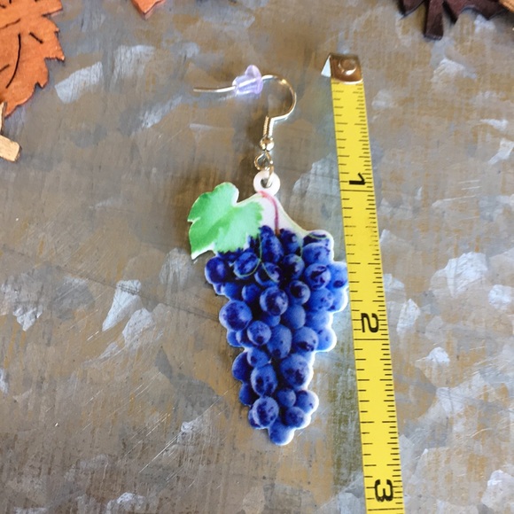 Grape Acrylic Earrings - Picture 4 of 7